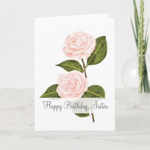 Camellias in Bloom zuster Birthday Kaart