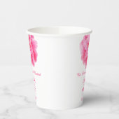 Camellias roze waterverf bloemen aangepaste bruilo papieren bekers (Links)