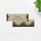 Camelot Gold Black Scrolls Wedding Drink Ticket Mini Visitekaartjes (Bureau)