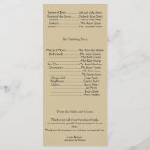 Camelot Gold met Black Scrolls Trouwprogramma Programmakaart (Achterkant)