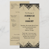 Camelot Gold met Black Scrolls Trouwprogramma Programmakaart (Voorkant / Achterkant)
