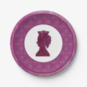 Camelot: koningin papieren bordje (Voorkant)