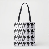 Camelpatroon zwart | Achtergrondkleur kiezen Tote Bag (Voorkant)