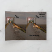 Camels die naar Wonderland lopen, Birthday Kaart (Binnen)