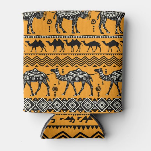 Camels illustratie Naadloos patroon ontwerp. Blikjeskoeler (Voorkant)