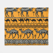Camels illustratie Naadloos patroon ontwerp. Fleece Deken (Voorkant (Horizontaal))