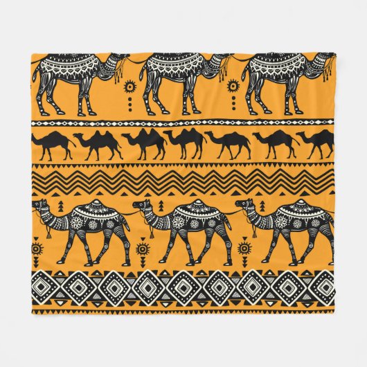 Camels illustratie Naadloos patroon ontwerp. Fleece Deken (Voorkant (Horizontaal))