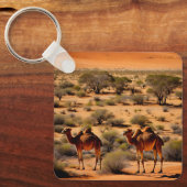 Camels in de Australische outback, keyring Sleutelhanger (Voorkant)