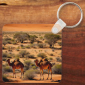 Camels in de Australische outback, keyring Sleutelhanger (Achterkant)