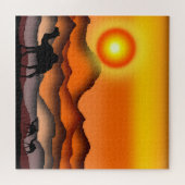 Camels in Sunset Desert Puzzle Legpuzzel (Horizontaal)