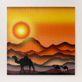 Camels in Sunset Desert Puzzle Legpuzzel