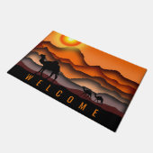 Camels in Sunset Desert Welkom Doormat Deurmat (Schuin)