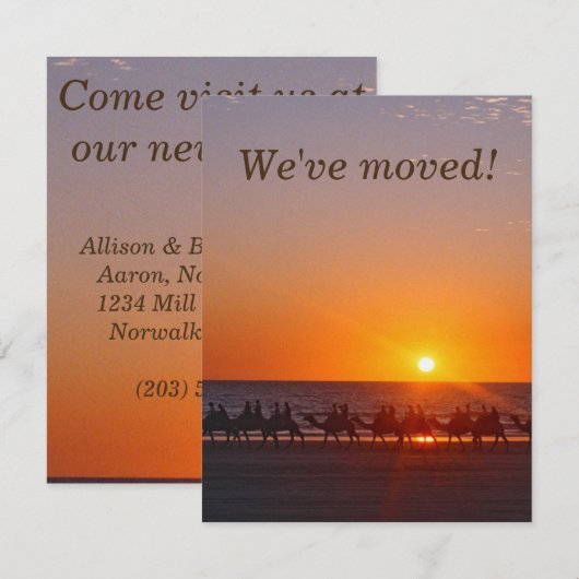 Camels Moving Announge met Sunset Back Aankondiging (Voorkant / Achterkant)
