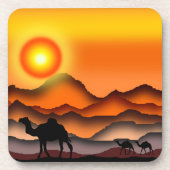 Camels op het Onderzetter van de Sunset Desert (Voorkant)