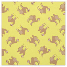 Camels Print Fabric Yellow