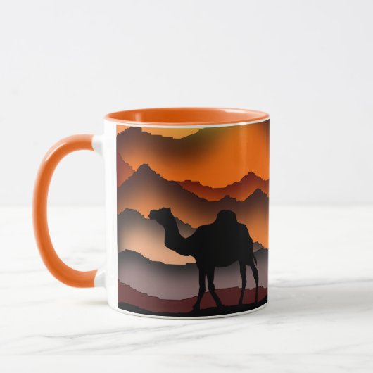 Camels Silhouette - Desert Sunset - Schilderen Mok (Links)