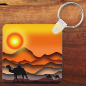 Camels Sleutelhanger Beauful Desert Sunset (Achterkant)