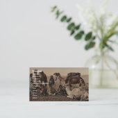 Camels stoppen in de woestijn, Heilige Land Ph Visitekaartje (Staand voorkant)