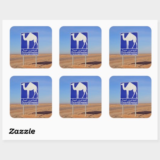 Camels-teken, Tunesië Vierkante Sticker (Vel)
