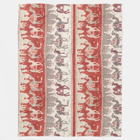 Camels Train, Camels Pattern, camel print Fleece Deken (Voorkant)