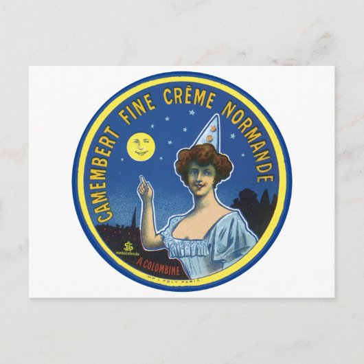 Camembert Fine Creme Normandie Label Briefkaart (Voorkant)