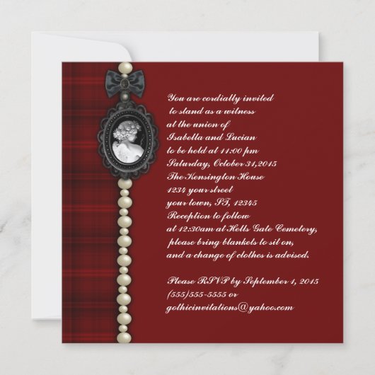 Cameo and Pset Gothic Wedding Suite Kaart (Voorkant)