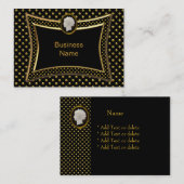 Cameo Black Gold Spot Elegant Business Visitekaartje (Voorkant / Achterkant)