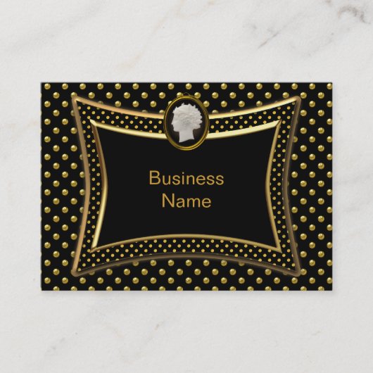 Cameo Black Gold Spot Elegant Business Visitekaartje (Voorkant)