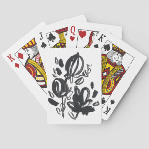 Cameo Bloom - Zwart en Wit Pokerkaarten
