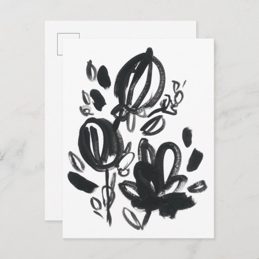 Cameo Bloom - Zwart-wit Briefkaart (Voorkant / Achterkant)