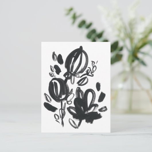 Cameo Bloom - Zwart-wit Briefkaart (Staand voorkant)