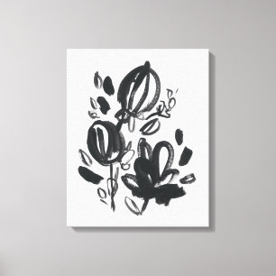 Cameo Bloom - Zwart-wit Canvas Afdruk