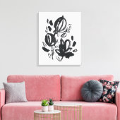 Cameo Bloom - Zwart-wit Canvas Afdruk (Insitu (Woonkamer))