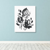 Cameo Bloom - Zwart-wit Canvas Afdruk (Insitu (Houten vloer))