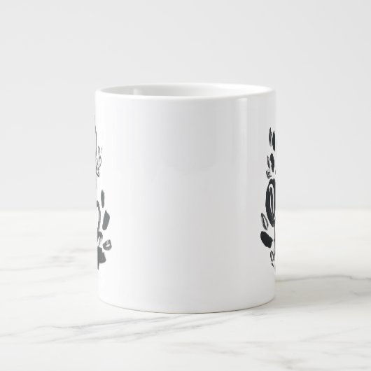 Cameo Bloom - Zwart-wit Grote Koffiekop (Voorkant)