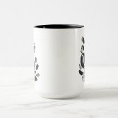 Cameo Bloom - Zwart-wit Mok (Midden)