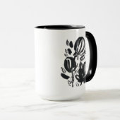 Cameo Bloom - Zwart-wit Mok (Voorkant rechts)