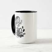 Cameo Bloom - Zwart-wit Mok (Voorkant links)