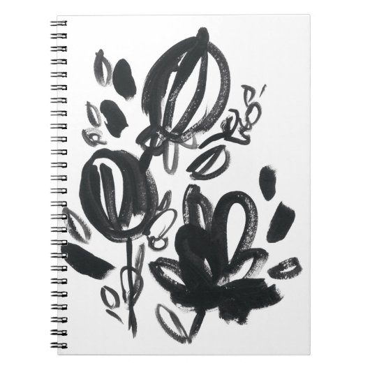 Cameo Bloom - Zwart-wit Notitieboek (Voorkant)