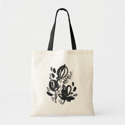 Cameo Bloom - Zwart-wit Tote Bag (Voorkant)