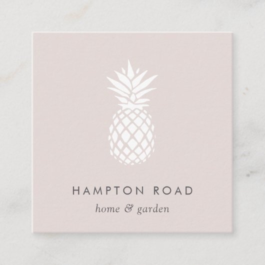 Cameo Blush Pineapple Vierkante Visitekaartje (Voorkant)
