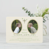 Cameo broers en zussen twee foto religieuze uitnod kaart (Staand voorkant)