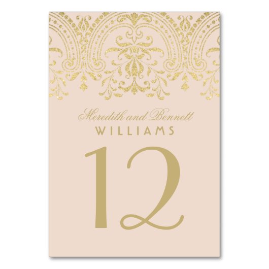 Cameo Gold  Glamour Wedding Kaart (Voorkant)