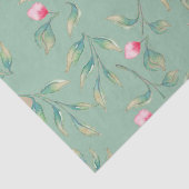 Cameo Green Floral Tissue Paper Tissuepapier (Detail)