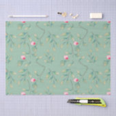 Cameo Green Floral Tissue Paper Tissuepapier (Craft)