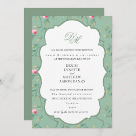 Cameo Groen en Basil Groen Rehearsal Dinner Kaart