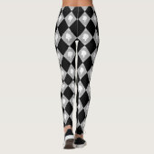 Cameo Harlequin Pattern in Black, White, Grey Leggings (Achterkant)