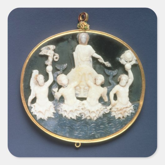 Cameo herdenking van de marineoverwinning van vierkante sticker (Voorkant)