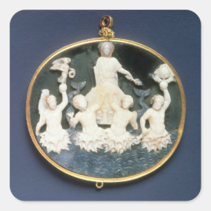 Cameo herdenking van de marineoverwinning van vierkante sticker