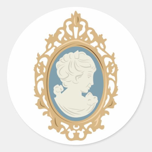 Cameo Lady Ronde Sticker (Voorkant)